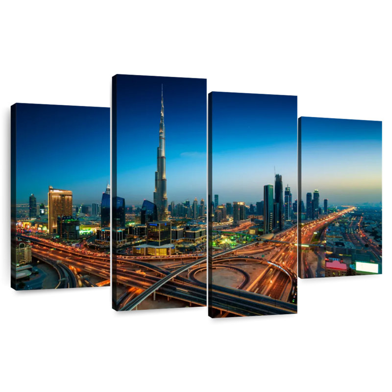 Sireci Dubai Highway At Night, 22" H x 36" W