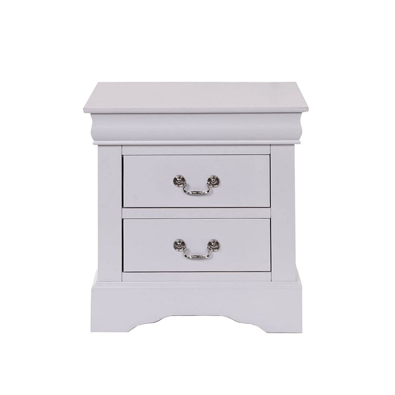 2 Drawers Solid Pine Nightstand