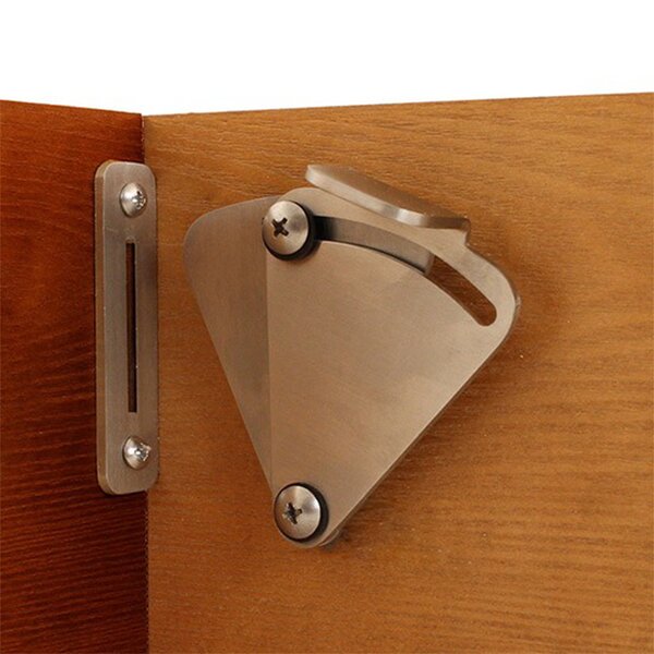 90° Right Angle Sliding Door Lock with Buckle Sliding Door Lock and Barn Door  Lock (1 Pack Silver)