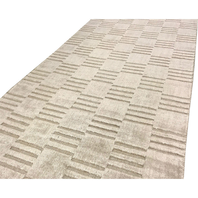 Hand Woven Linen Geometric Area Rug