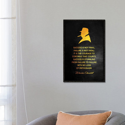 Winston Churchill Motivational Quote by Adrian Baldovino - Print on Canvas