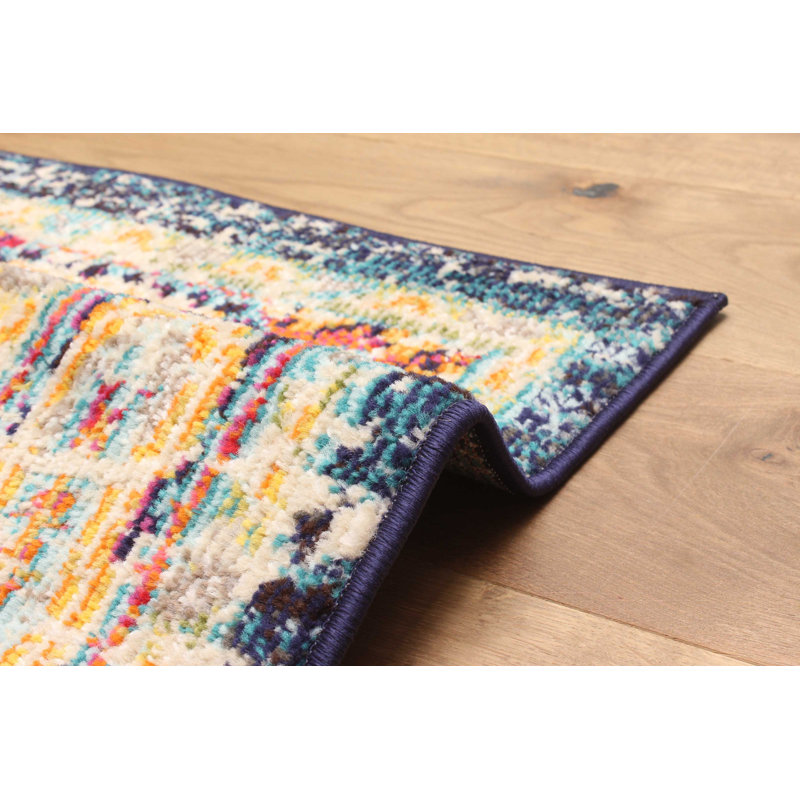 Lotus Navy Rug 8'0" x 10'0", Rectangle 8' x 10'