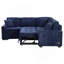 82.6" L-shape Sofa Bed Pull-out Sleeper with Wheels, USB Ports, Power Sockets, Navy Blue