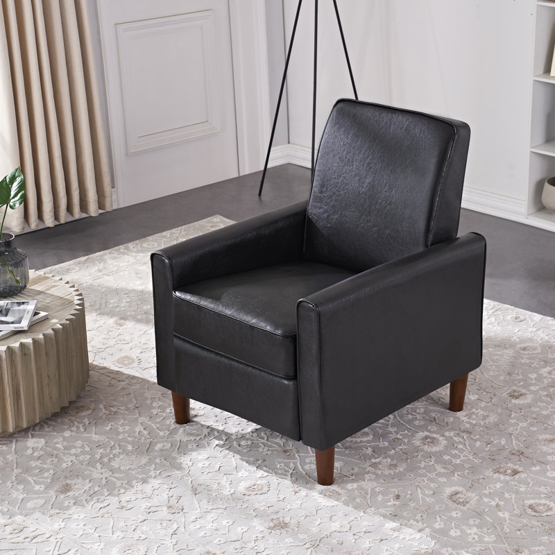 Fauteuil inclinable manuel standard en similicuir de 28 po de largeur Decatur, Similicuir brun