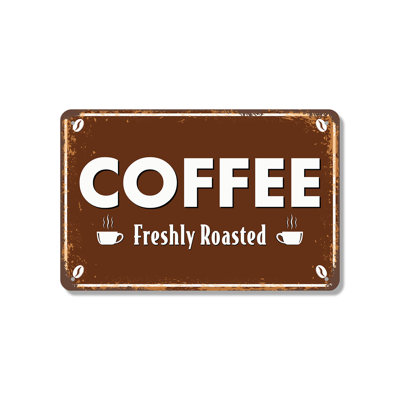 Enseigne fantaisie en aluminium 12 po x 18 po Coffee Street