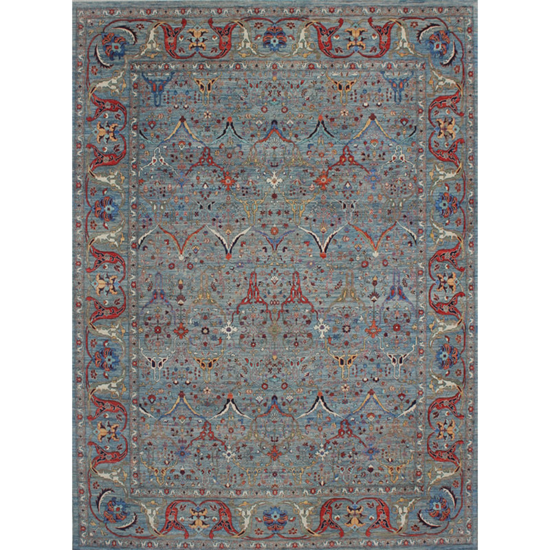 High-Quality Hand-Knotted Light Blue Area Rug