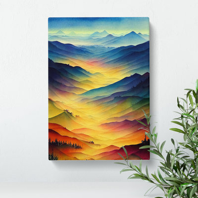 Mountain Landscape Watercolour No.2 - Wrapped Canvas Painting