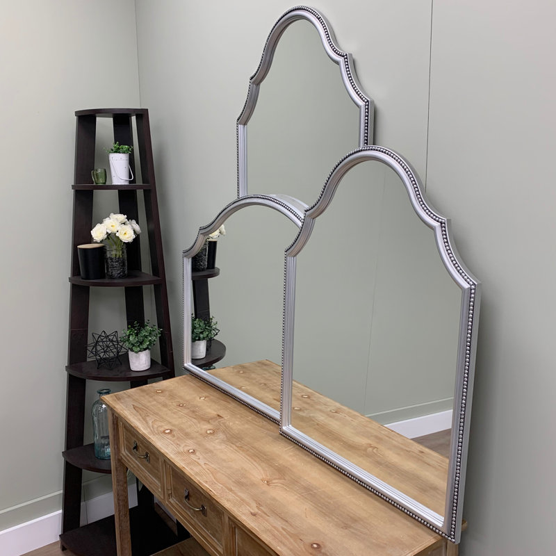 Miroir de cheminée encadré, Jet argenté, 32' x 24'