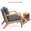 Fauteuil d'appoint avec coussin confortable comme un nuage et accoudoirs en bois-1988870769