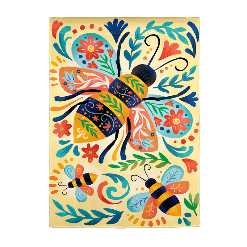 Drapeau de jardin à motif d'abeille à motifs
