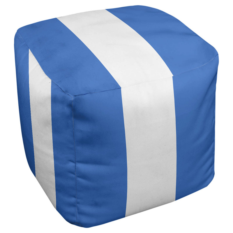 Repose-pieds cube la ours college stripes, Bleu / Blanc / Bleu