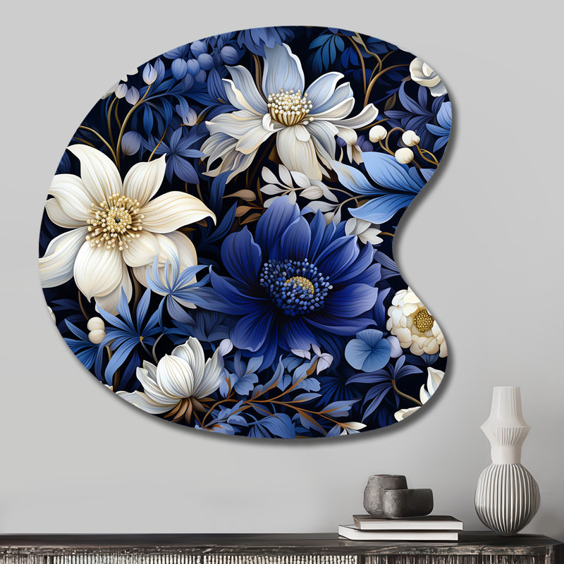 Metz - art floral en métal en forme de goutte irrégulière, H 27 po x l 27 po