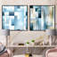 Clennon - Ensemble de 2 collages de formes carrées abstraites-101856358-101856354
