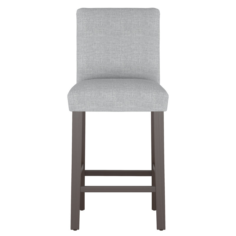 Hadrien Bar & Counter Stool, Bar Stool (31” Seat Height), Zuma Pumice Textured Linen, Black Wood