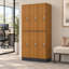 Armoire de rangement en bois à 2 niveaux de 70,9 pouces de hauteur avec compartiments verrouillables séparément-136160102