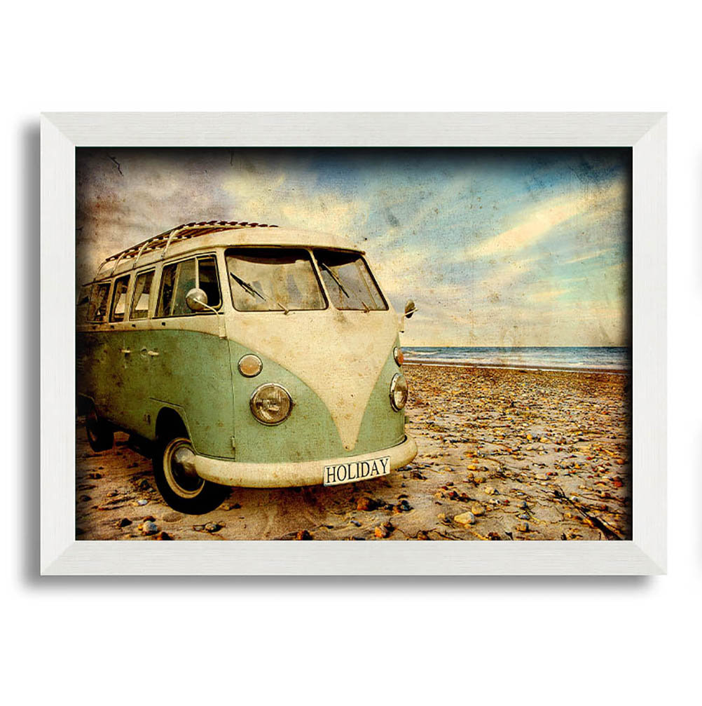 Surfs Up VW Camper Van - Einzelne Bilderrahmen Kunstdrucke