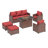 Samya 7 - Person Outdoor Conversation Sets All-Weather Firepit Seating Group With Cushions-101754886