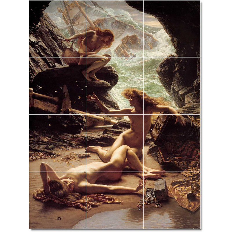 Carreau de céramique décorative 36 po x 48 po 12 po x 12 po, Edward Poynter Nude W22918