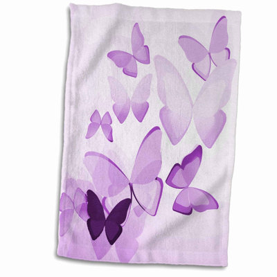 Elegant Flutter: Butterfly 3D Hand & Sports Towel, 15x22
