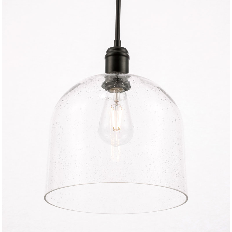 Merseles 1 - Light Single Pendant, Black, 12.4" H x 10" W x 10" D