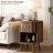 Set of 2 Mid-Century Modern Fluted Walnut Nightstands with Charging Station, Bedroom Bedside Tables with Sliding Tambour Doors, Storage Cabinet & Open Shelf End Tables-1286785317-1286785316