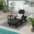Chaise longue simple inclinable avec table Laguna