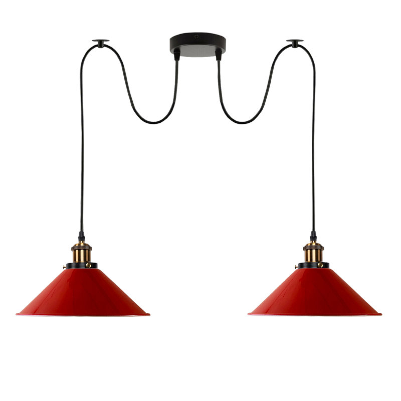Lofton 2 - Light Gold Cluster Pendant, Red