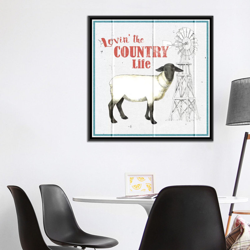 «Farm to Table I», impression sur toile, H 18 po x l 18 po x P 1,5 po, Toile encadrée noire, Pas de tapis