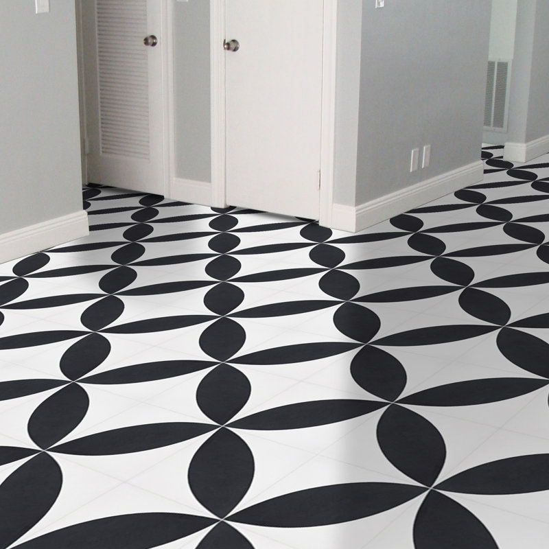 Carreau de ciment à motif pour mur et plancher 8 po x 8 po Orient