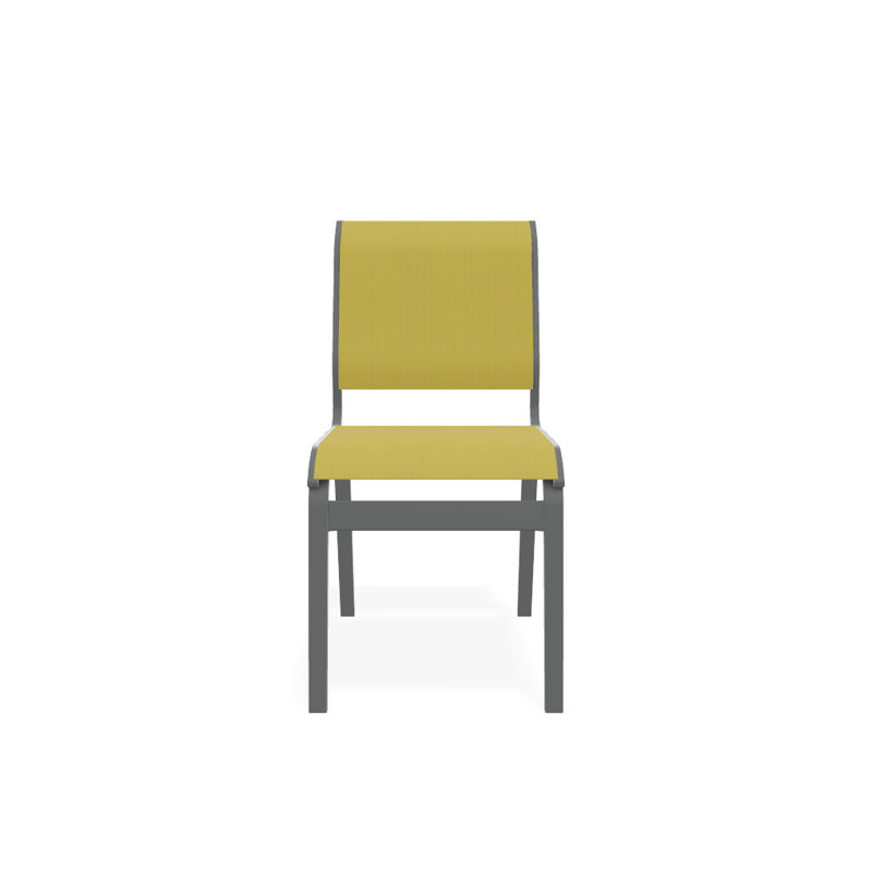 Chaise d'appoint de salle à manger Hiraku, Graphite texturé, Jaune 43D