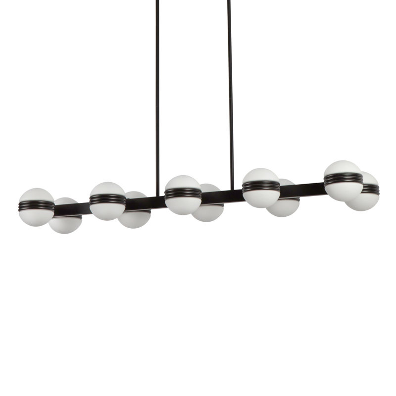Selene 4-ft Gold dimmable LED Linear Pendant, Matte Black