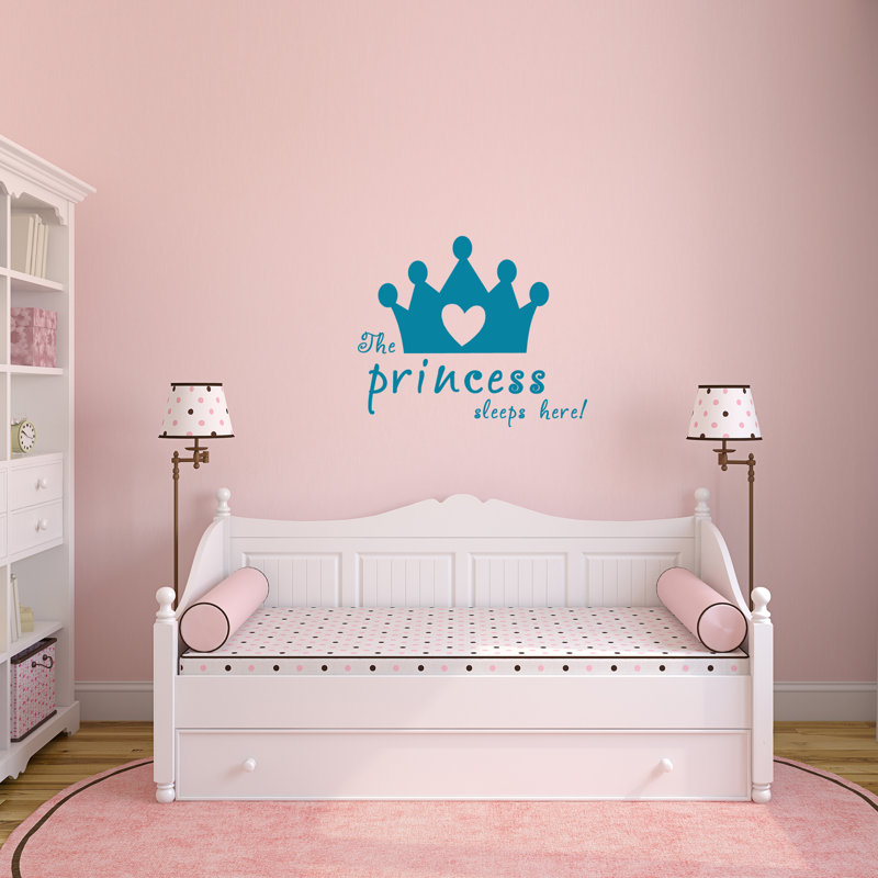 Adhésif décoratif La princesse dort ici, Bleu sarcelle