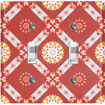 Patterned 2 - Gang Toggle Light Switch Standard Wall Plate