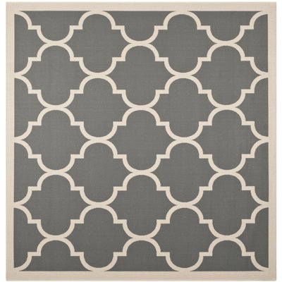 Arneshia Power Loom Geometric Gray/Beige Indoor/Outdoor Area Rug