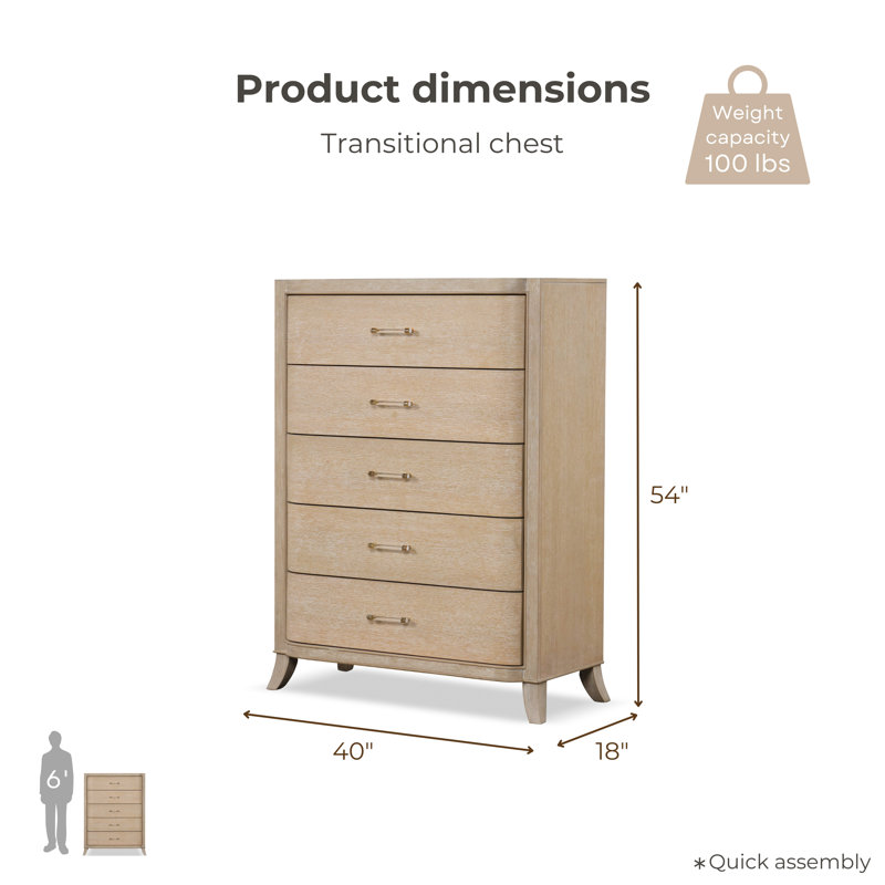 Stanger 5-Drawer Wood Chest