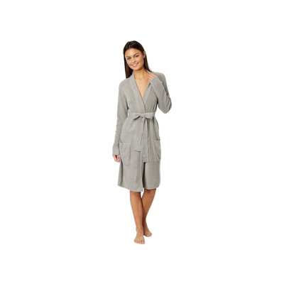 Barefoot Dreams CozyChic Lite Ultra-Soft Ribbed Robe, Dove Gray, Small-Medium