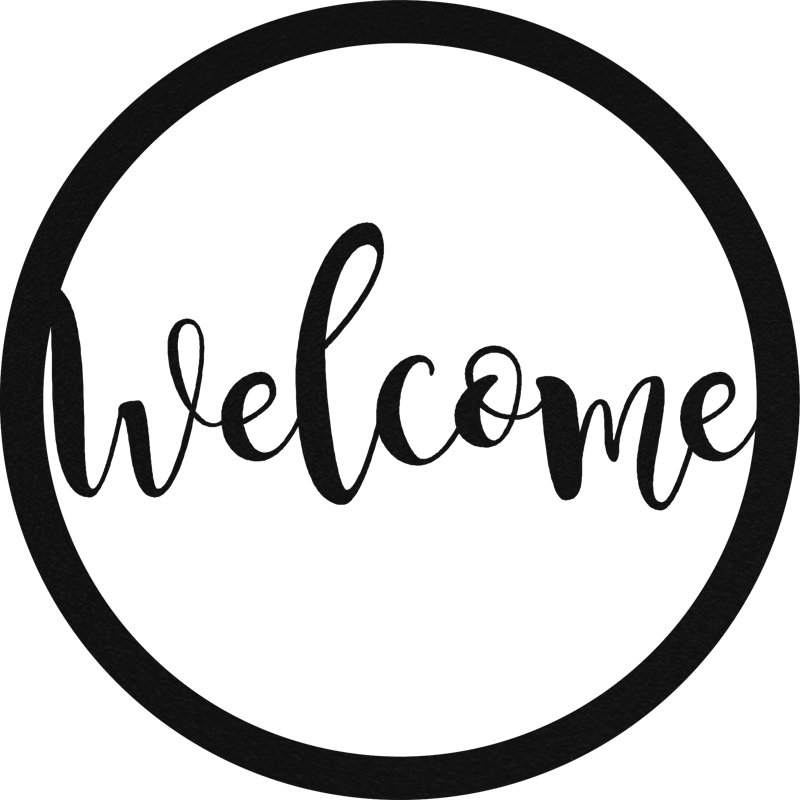 Welcome Round Sign Wall Décor, 19" H x 19" W x 0.06" D
