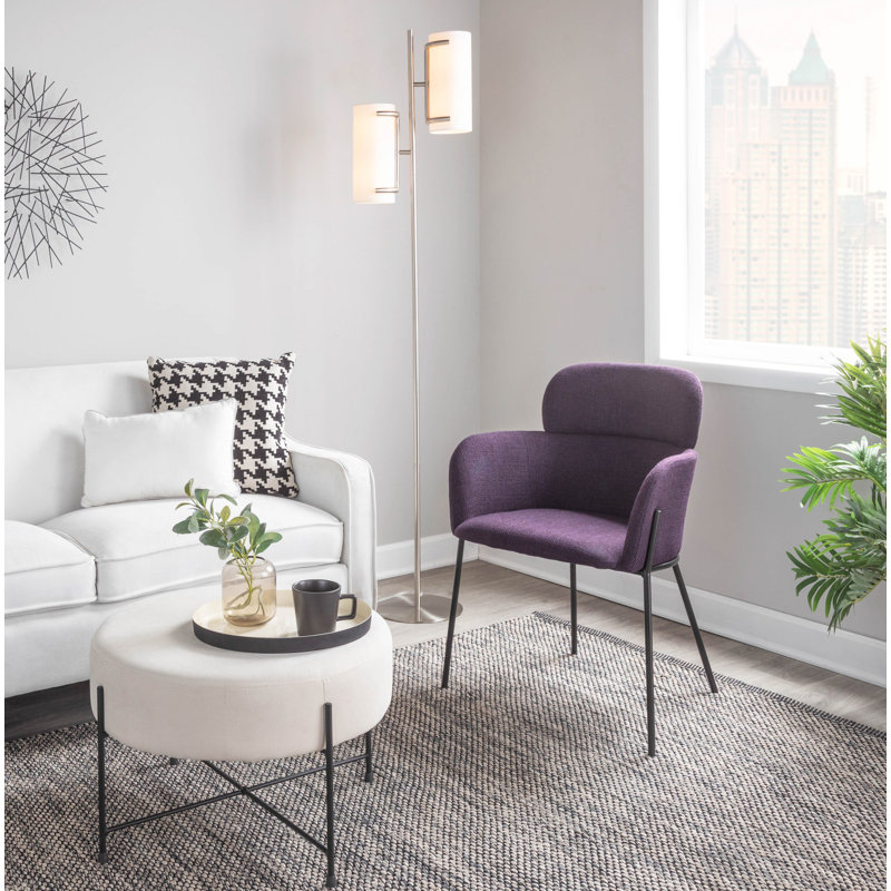 Adinah 18'' H Upholstered Armchair, Purple, Black