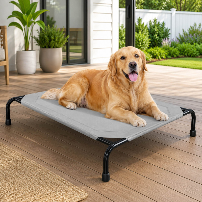 Elevated Dog Bed Cot with Waterproof Cooling Mesh Design