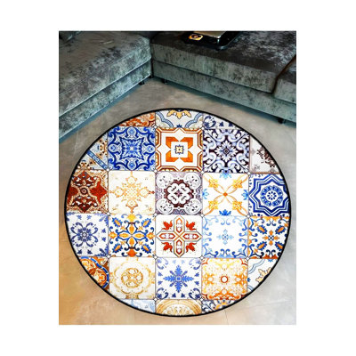 Tapis rond lavable à la machine