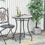 Valleywood 60 cm Mosaic Garden Table Small Round Side Table Orange and White