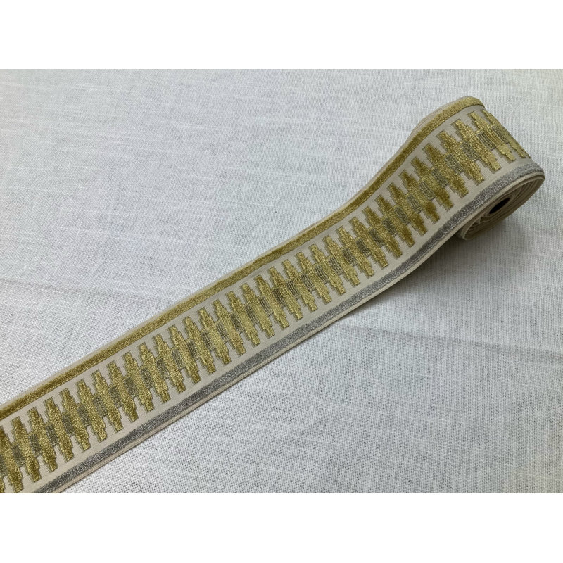 Tissu en velours, Argent / or / crème