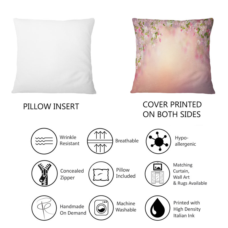 Coussin Blossoming Spring Cherry Blossoms - imprimé traditionnel