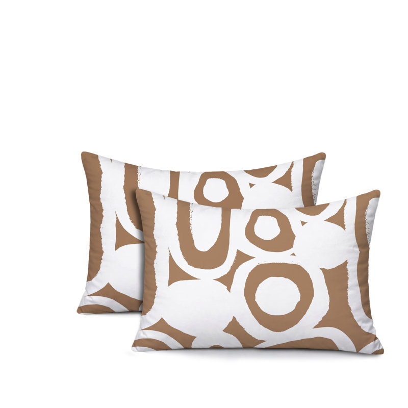 Ensemble de 2 coussins réversibles intérieur / extérieur Otto Tribal, 20 po x 14 po, Beige