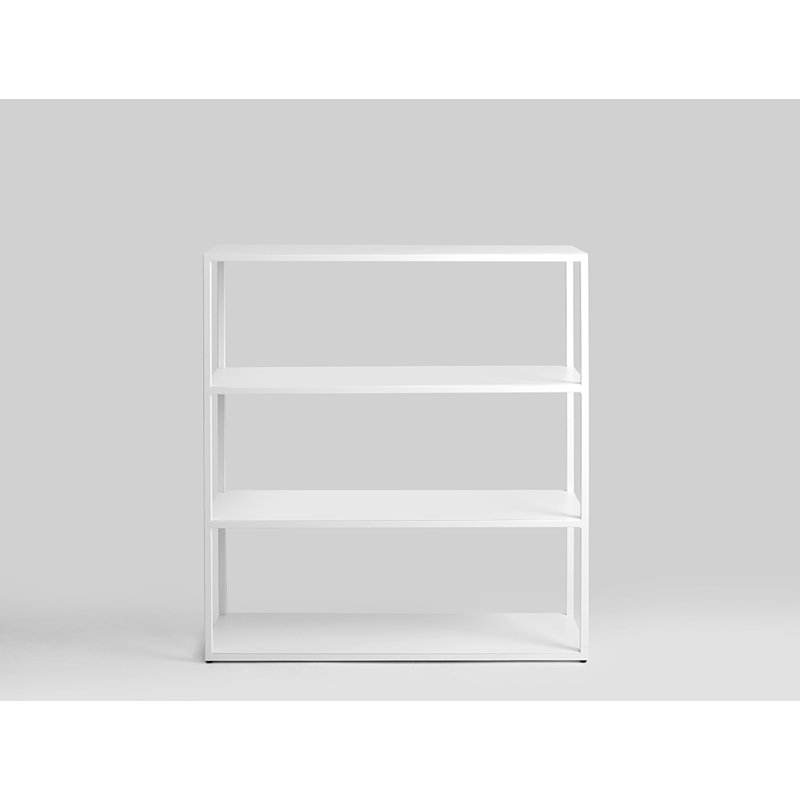 Rayne 110cm H Geometric Bookcase, White, H110 x W100 x D35cm