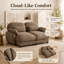 Canapé d'angle Gatton 2 places effet nuage avec 2 poufs amovibles, ensemble de canapés modulaires en chenille, assise profonde surdimensionnée avec coussins en mousse et ressorts, canapé d'angle spacieux pour salon-1037729791