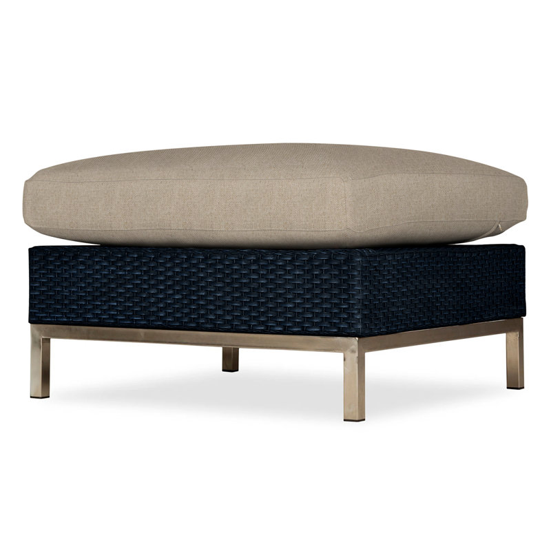 Elements Outdoor Ottoman, Ebony, Cottage Pepper