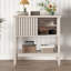 Console de 31,5 po avec portes coulissantes et tablette de rangement pour le couloir, le salon ou le bureau, beige-132662977-132662979-132662981