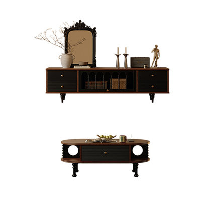 French style TV stand paired with coffee table