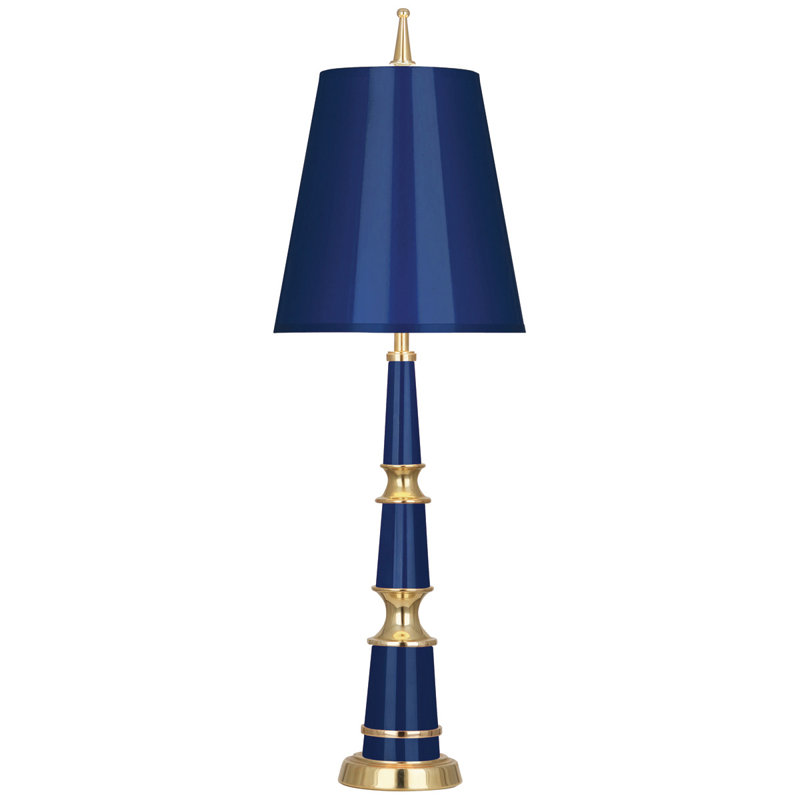 Lampe de table 25 po Versaille, Bleu marine / laiton moderne, Bleu marine / doublure or mat